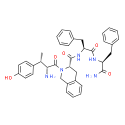 ChemSpider 2D Image | N-({(3S)-2-[(betaS)-beta-Methyl-D-tyrosyl]-1,2,3,4-tetrahydro-3-isoquinolinyl}carbonyl)-L-phenylalanyl-L-phenylalaninamide | C38H41N5O5