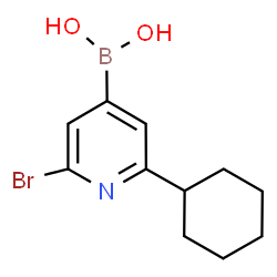 ChemSpider 2D Image | (2-Bromo-6-cyclohexyl-4-pyridinyl)boronic acid | C11H15BBrNO2