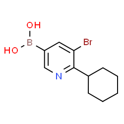 ChemSpider 2D Image | (5-Bromo-6-cyclohexyl-3-pyridinyl)boronic acid | C11H15BBrNO2