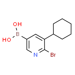 ChemSpider 2D Image | (6-Bromo-5-cyclohexyl-3-pyridinyl)boronic acid | C11H15BBrNO2
