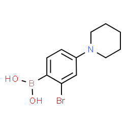 ChemSpider 2D Image | [2-Bromo-4-(1-piperidinyl)phenyl]boronic acid | C11H15BBrNO2
