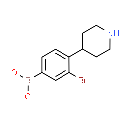 ChemSpider 2D Image | [3-Bromo-4-(4-piperidinyl)phenyl]boronic acid | C11H15BBrNO2