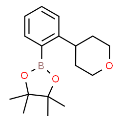 ChemSpider 2D Image | 4-[2-(4,4,5,5-Tetramethyl-1,3,2-dioxaborolan-2-yl)phenyl]tetrahydro-2H-pyran | C17H25BO3