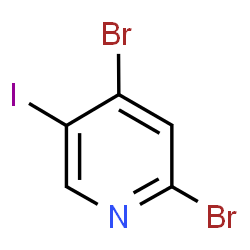 ChemSpider 2D Image | 2,4-Dibromo-5-iodopyridine | C5H2Br2IN