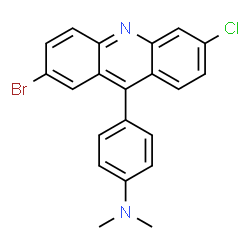 ChemSpider 2D Image | 4-(2-Bromo-6-chloro-9-acridinyl)-N,N-dimethylaniline | C21H16BrClN2