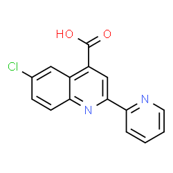 ChemSpider 2D Image | 6-Chloro-2-(2-pyridinyl)-4-quinolinecarboxylic acid | C15H9ClN2O2
