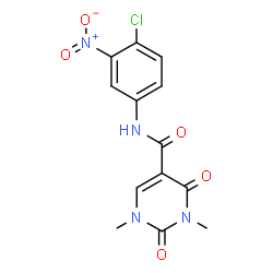 ChemSpider 2D Image | N-(4-Chloro-3-nitrophenyl)-1,3-dimethyl-2,4-dioxo-1,2,3,4-tetrahydro-5-pyrimidinecarboxamide | C13H11ClN4O5