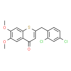 ChemSpider 2D Image | 2-(2,4-Dichlorobenzyl)-6,7-dimethoxy-4H-thiochromen-4-one | C18H14Cl2O3S