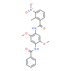 ChemSpider 2D Image | N-[4-(Benzoylamino)-2,5-dimethoxyphenyl]-2-methyl-3-nitrobenzamide | C23H21N3O6