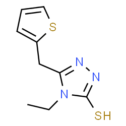ChemSpider 2D Image | 4-ethyl-5-(thiophen-2-ylmethyl)-4H-1,2,4-triazole-3-thiol | C9H11N3S2