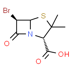 ChemSpider 2D Image | (2S,6R)-6-Bromo-3,3-dimethyl-7-oxo-4-thia-1-azabicyclo[3.2.0]heptane-2-carboxylic acid | C8H10BrNO3S