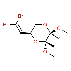 ChemSpider 2D Image | (2R,3R,5S)-5-(2,2-Dibromovinyl)-2,3-dimethoxy-2,3-dimethyl-1,4-dioxane | C10H16Br2O4
