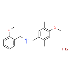 ChemSpider 2D Image | [(4-methoxy-2,5-dimethylphenyl)methyl][(2-methoxyphenyl)methyl]amine hydrobromide | C18H24BrNO2