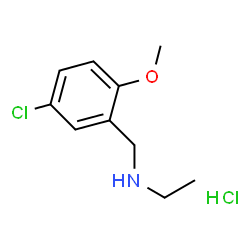ChemSpider 2D Image | N-(5-Chloro-2-methoxybenzyl)ethanamine hydrochloride (1:1) | C10H15Cl2NO