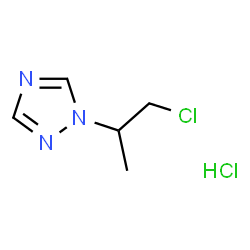 ChemSpider 2D Image | 1-(1-chloropropan-2-yl)-1,2,4-triazole hydrochloride | C5H9Cl2N3
