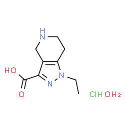 ChemSpider 2D Image | 1-Ethyl-4,5,6,7-tetrahydro-1H-pyrazolo[4,3-c]pyridine-3-carboxylic acid hydrochloride hydrate | C9H16ClN3O3