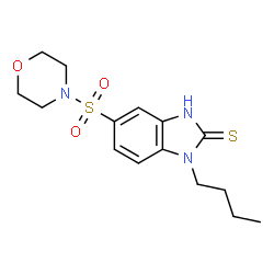 ChemSpider 2D Image | 1-Butyl-5-(morpholine-4-sulfonyl)-1H-benzoimidazole-2-thiol | C15H21N3O3S2