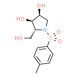 ChemSpider 2D Image | (2R,3R,4S)-2-(Hydroxymethyl)-1-[(4-methylphenyl)sulfonyl]-3,4-pyrrolidinediol | C12H17NO5S