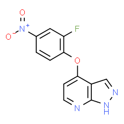 ChemSpider 2D Image | 4-(2-Fluoro-4-nitrophenoxy)-1H-pyrazolo[3,4-b]pyridine | C12H7FN4O3