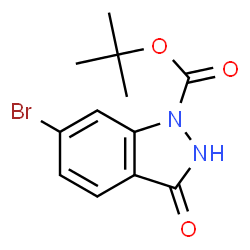 ChemSpider 2D Image | tert-butyl 6-bromo-3-oxo-2,3-dihydro-1H-indazole-1-carboxylate | C12H13BrN2O3