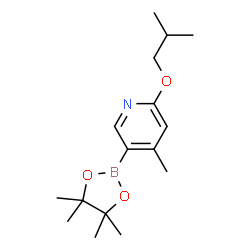 ChemSpider 2D Image | 2-Isobutoxy-4-methyl-5-(4,4,5,5-tetramethyl-1,3,2-dioxaborolan-2-yl)pyridine | C16H26BNO3