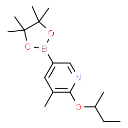 ChemSpider 2D Image | 2-sec-Butoxy-3-methyl-5-(4,4,5,5-tetramethyl-1,3,2-dioxaborolan-2-yl)pyridine | C16H26BNO3