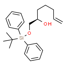 ChemSpider 2D Image | (2R)-1-{[(2-Methyl-2-propanyl)(diphenyl)silyl]oxy}-6-hepten-2-ol | C23H32O2Si