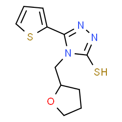 ChemSpider 2D Image | 4-(oxolan-2-ylmethyl)-5-(thiophen-2-yl)-2H-1,2,4-triazole-3-thione | C11H13N3OS2