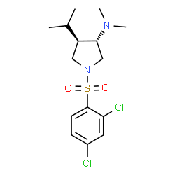 ChemSpider 2D Image | (3S,4R)-1-[(2,4-Dichlorophenyl)sulfonyl]-4-isopropyl-N,N-dimethyl-3-pyrrolidinamine | C15H22Cl2N2O2S