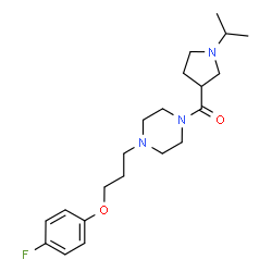 ChemSpider 2D Image | {4-[3-(4-Fluorophenoxy)propyl]-1-piperazinyl}(1-isopropyl-3-pyrrolidinyl)methanone | C21H32FN3O2