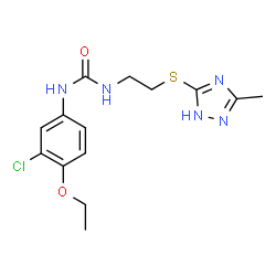 ChemSpider 2D Image | 1-(3-Chloro-4-ethoxyphenyl)-3-{2-[(3-methyl-1H-1,2,4-triazol-5-yl)sulfanyl]ethyl}urea | C14H18ClN5O2S