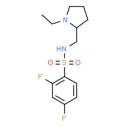 ChemSpider 2D Image | N-[(1-Ethyl-2-pyrrolidinyl)methyl]-2,4-difluorobenzenesulfonamide | C13H18F2N2O2S
