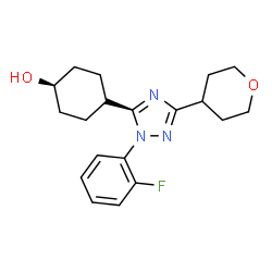 ChemSpider 2D Image | trans-4-[1-(2-Fluorophenyl)-3-(tetrahydro-2H-pyran-4-yl)-1H-1,2,4-triazol-5-yl]cyclohexanol | C19H24FN3O2
