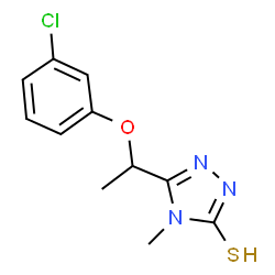 ChemSpider 2D Image | 5-(1-(3-Chlorophenoxy)ethyl)-4-methyl-4H-1,2,4-triazole-3-thiol | C11H12ClN3OS