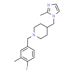 ChemSpider 2D Image | 1-(4-Fluoro-3-methylbenzyl)-4-[(2-methyl-1H-imidazol-1-yl)methyl]piperidine | C18H24FN3
