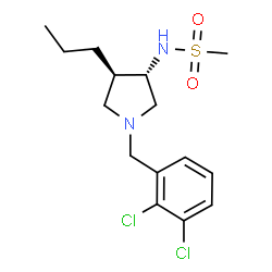ChemSpider 2D Image | N-[(3S,4R)-1-(2,3-Dichlorobenzyl)-4-propyl-3-pyrrolidinyl]methanesulfonamide | C15H22Cl2N2O2S