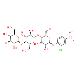 ChemSpider 2D Image | 2-Chloro-4-nitrophenyl beta-D-glucopyranosyl-(1->4)-beta-D-glucopyranosyl-(1->4)-beta-D-glucopyranoside | C24H34ClNO18