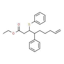 ChemSpider 2D Image | Ethyl 4-phenyl-3-(phenylsulfanyl)-8-nonenoate | C23H28O2S