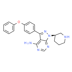 ChemSpider 2D Image | 3-(4-phenoxyphenyl)-1-[(3R)-piperidin-3-yl]pyrazolo[3,4-d]pyrimidin-4-amine | C22H22N6O