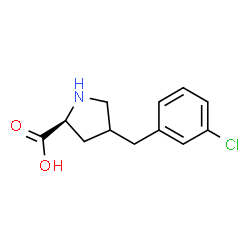 ChemSpider 2D Image | 4-(3-Chlorobenzyl)-L-proline | C12H14ClNO2