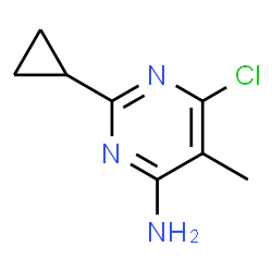 ChemSpider 2D Image | 6-Chloro-2-cyclopropyl-5-methyl-4-pyrimidinamine | C8H10ClN3