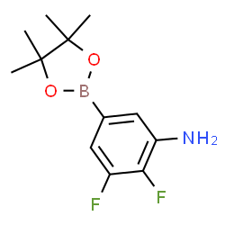 ChemSpider 2D Image | 2,3-Difluoro-5-(4,4,5,5-tetramethyl-1,3,2-dioxaborolan-2-yl)aniline | C12H16BF2NO2