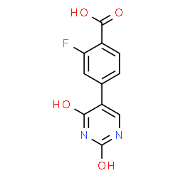 ChemSpider 2D Image | 4-(2,4-Dioxo-1,2,3,4-tetrahydro-5-pyrimidinyl)-2-fluorobenzoic acid | C11H7FN2O4