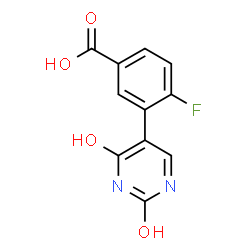 ChemSpider 2D Image | 3-(2,4-Dioxo-1,2,3,4-tetrahydro-5-pyrimidinyl)-4-fluorobenzoic acid | C11H7FN2O4