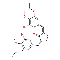 ChemSpider 2D Image | (2Z,5Z)-2,5-Bis(3-bromo-5-ethoxy-4-methoxybenzylidene)cyclopentanone | C25H26Br2O5