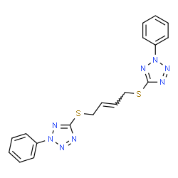 ChemSpider 2D Image | 5,5'-[(2E)-2-Butene-1,4-diyldisulfanediyl]bis(2-phenyl-2H-tetrazole) | C18H16N8S2