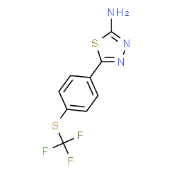 ChemSpider 2D Image | 5-{4-[(Trifluoromethyl)sulfanyl]phenyl}-1,3,4-thiadiazol-2-amine | C9H6F3N3S2