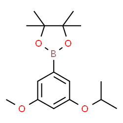 ChemSpider 2D Image | 2-(3-Isopropoxy-5-methoxyphenyl)-4,4,5,5-tetramethyl-1,3,2-dioxaborolane | C16H25BO4
