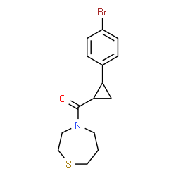 ChemSpider 2D Image | [2-(4-Bromophenyl)cyclopropyl](1,4-thiazepan-4-yl)methanone | C15H18BrNOS