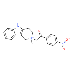 ChemSpider 2D Image | 2-Methyl-2-[2-(4-nitrophenyl)-2-oxoethyl]-2,3,4,5-tetrahydro-1H-pyrido[4,3-b]indol-2-ium | C20H20N3O3
